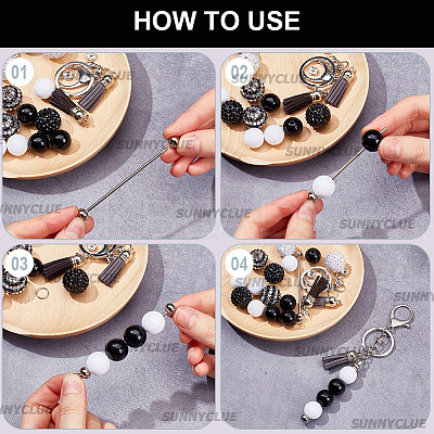 Halloween DIY Iron Bar Beadable Keychain Making Kit DIY-SC0025-93-1