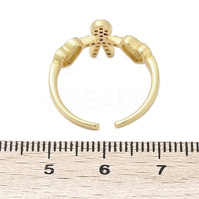 Brass Micro Pave Cubic Zirconia Adjustable Cuff Rings for Women RJEW-C129-11G-1