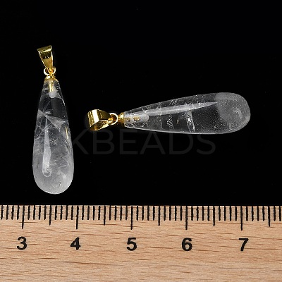 Natural Quartz Crystal Teardrop Pendants G-Q005-03G-09-1