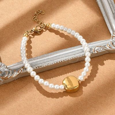 Plastic Imitation Pearl Beads Bracelets for Women BJEW-M056-12G-1