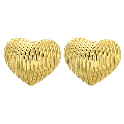 Ion Plating(IP) 304 Stainless Steel Heart Stud Earrings EJEW-I316-07G-1