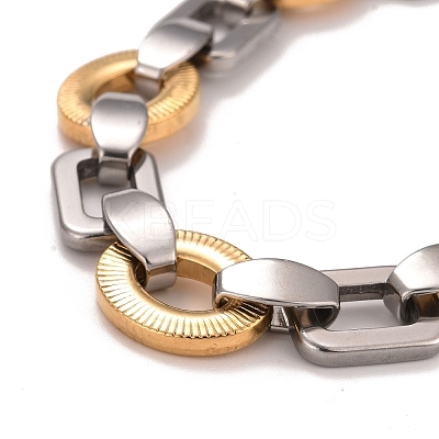 PVD Vacuum Plating 201 Stainless Steel Link Chain Bracelet STAS-E160-05GP-1
