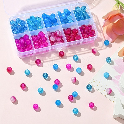 10 Colors Crackle & Baking Paint & Imitation Jade Glass Beads DGLA-YW0001-24A-1