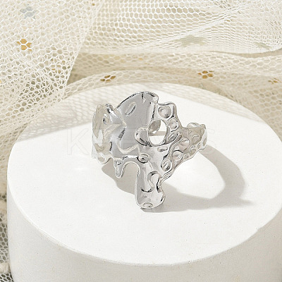 Irregular 304 Stainless Steel Open Cuff Rings for Unisex RJEW-Q003-01P-1