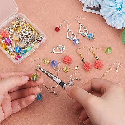 DIY Heart Drop Earring Making Kit DIY-SZ0007-66-1