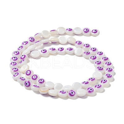 Natural Freshwater Shell Enamel Beads Strands BSHE-P033-04B-1