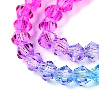 Gradient Color Baking Paint Glass Bead Strands LS-DGLA-A039-T4mm-A08-1