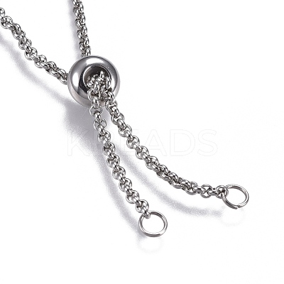 Tarnish Resistant Adjustable 304 Stainless Steel Slider Bracelets BJEW-L653-003P-1