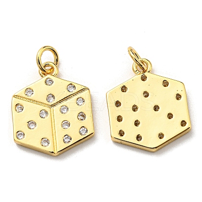 Brass with Cubic Zirconia Pendants KK-K341-19A-G-1