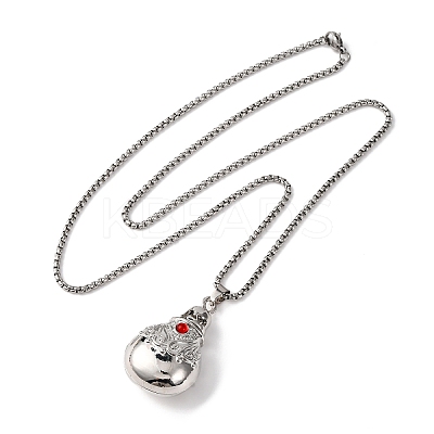 Perfume Bottle Prayer Bottle Alloy Rose Rhinestone Pendant Necklaces for Women FS-WG044F9-01-1