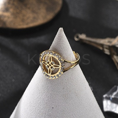 201 Stainless Steel Cuff Rings for Women RJEW-S395-03G-1-1