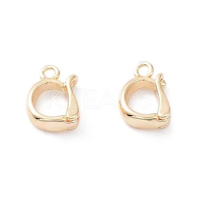 Rack Plating Brass Fold Over Clasps KK-A183-10G-1