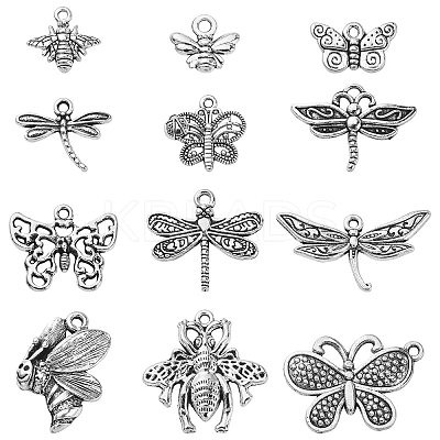 120Pcs 12 Styles Tibetan Style Alloy Charms TIBEP-CJ0001-99-1