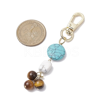 2Pcs Natural & Synthetic Gemstone Pendant Decorations HJEW-JM02407-1