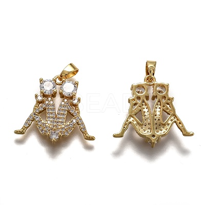 Brass Clear Cubic Zirconia Constellation Charms KK-J278-33G-C-1