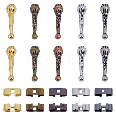 75Pcs 10 Styles Alloy Cord Ends FIND-ME0003-03-1
