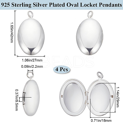 4Pcs Brass Locket Pendants FIND-BBC0015-80-1