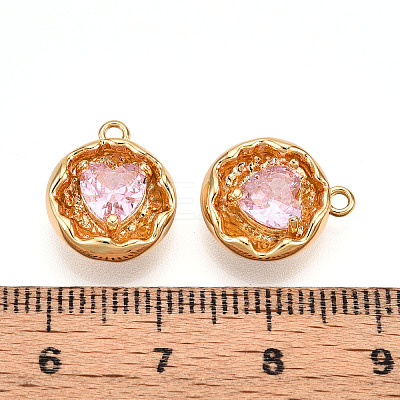 Brass Micro Pave Cubic Zirconia Charms KK-N262-114B-G-1