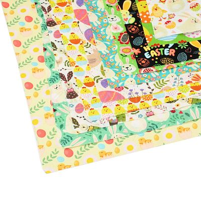 Easter Eggs Chick Bunny Flower Printed Quilt Fabric Bundles DIY-O010-01B-1
