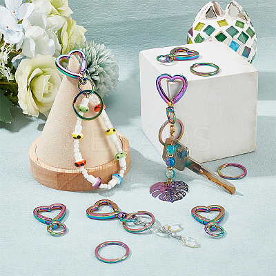 10Pcs Heart Alloy Swivel Clasps FIND-PH0009-04-1