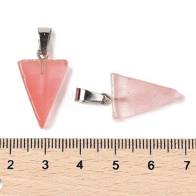 Cherry Quartz Glass Pendants G-B127-04P-11-1