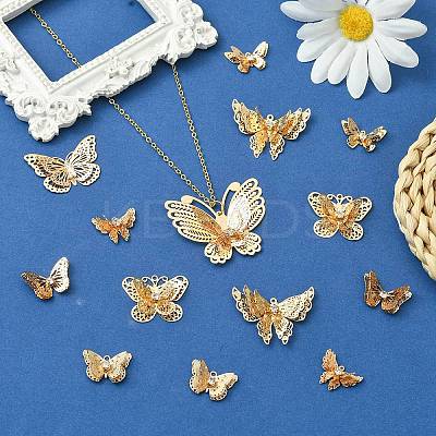16Pcs 8 Styles Brass Pendants KK-CJ0002-58-1