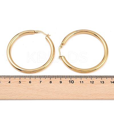 Ring 304 Stainless Steel Hoop Earrings LS-EJEW-L142-008-1