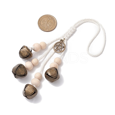 Iron Bell Pendant Decoration HJEW-JM02249-02-1