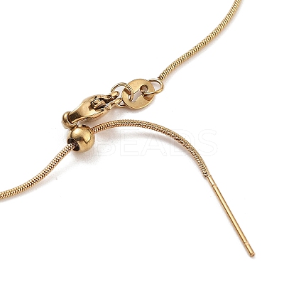 Adjustable Slider 201 Stainless Steel Round Snake Chain Necklaces NJEW-K270-01G-01-1