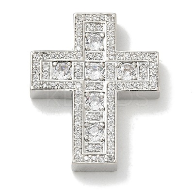 Rack Plating Brass Micro Pave Cubic Zirconia Pendants KK-L224-063P-1