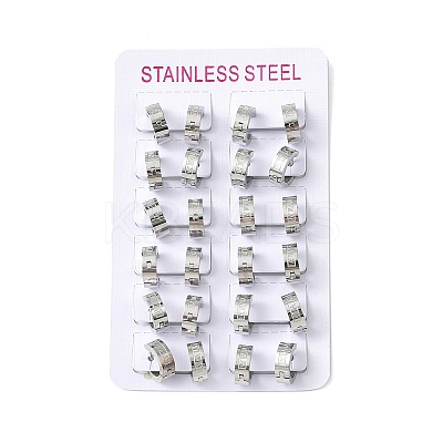 304 Stainless Steel Hoop Earrrings for Women EJEW-U066-03P-1
