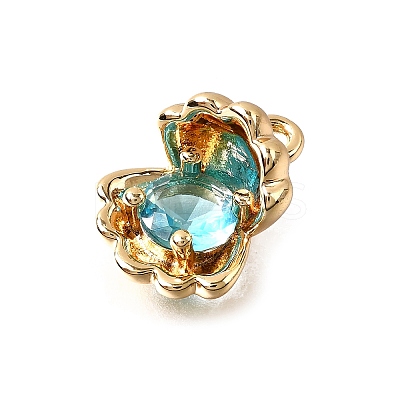 Brass Pave Cubic Zirconia Charms KK-C096-15G-02-1