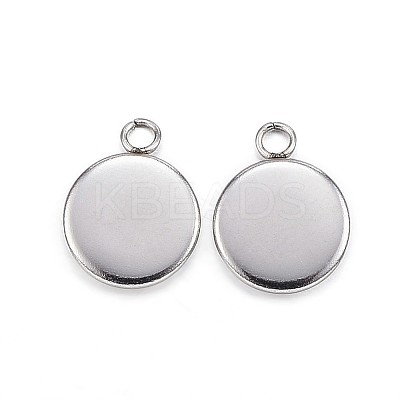 Tarnish Resistant 304 Stainless Steel Pendant Cabochon Settings LS-STAS-G127-13-8mm-P-1