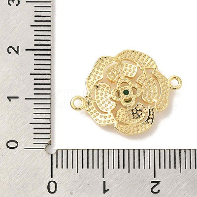 Brass Pave Glass Connector Charms KK-Z073-32G-04-1