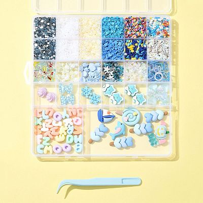 ABS Plastic Imitation Pearl & Polymer Clay & Acrylic & Resin Cabochons Findings Kits DIY-FS0009-76-1