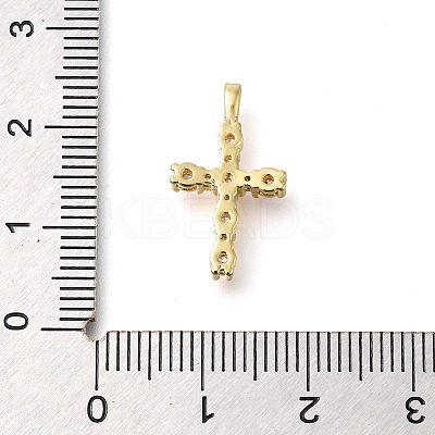 Brass Pave Clear Cubic Zirconia Pendants KK-M101-01G-04-1