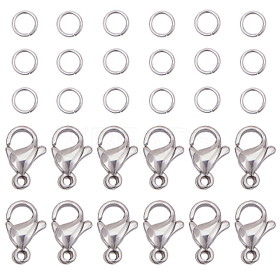 304 Stainless Steel Lobster Claw Clasps STAS-PH0019-50P-1