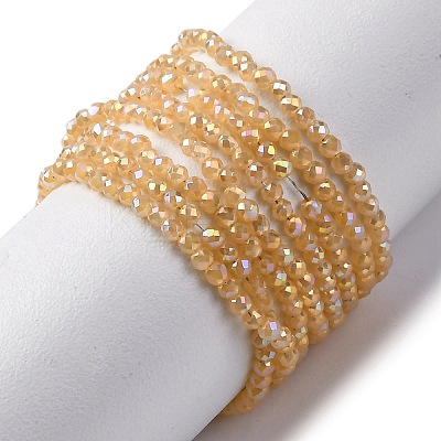 Transparent Electroplate Glass Beads Strands EGLA-H107-01A-AB08-1