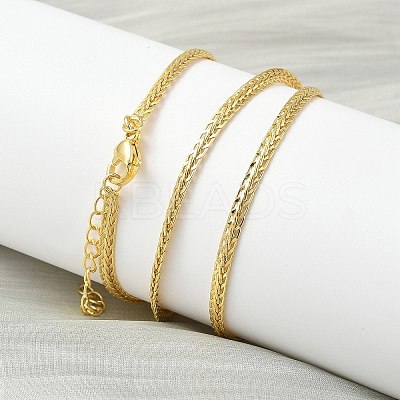 2.8MM Brass Wheat Chain Necklaces for Women NJEW-K271-16G-1