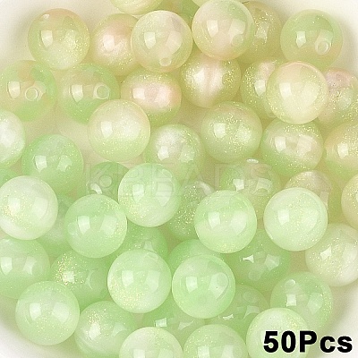 50Pcs Opaque UV Reactive Beads RESI-YW0005-93E-1