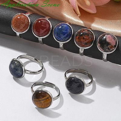 Tarnish Resistant 304 Stainless Steel Pad Ring Settings STAS-G173-19P-12mm-1
