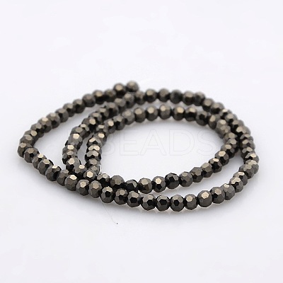 Full Plated Glass Faceted Round Spacer Beads Strands GLAA-A027-3mm-FP02-1