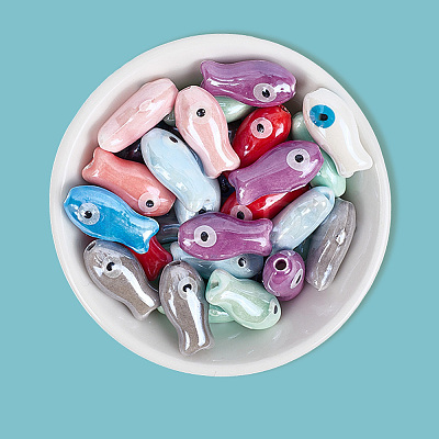 40Pcs Handmade Porcelain Beads PORC-LT0001-06-1