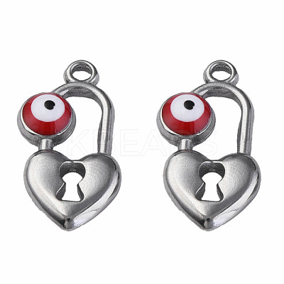 304 Stainless Steel Enamel Pendants STAS-N087-53-01P-1