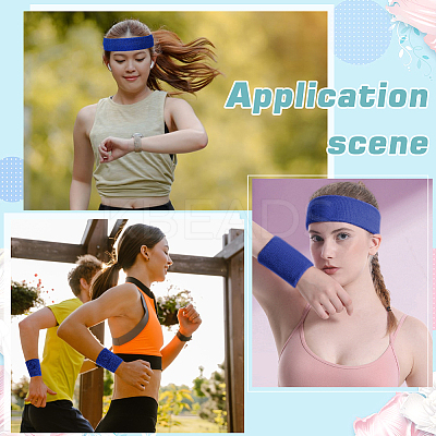 Polyester Elbow Sleeves and Headband AJEW-WH20010-49A-1