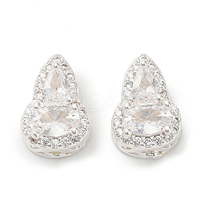 Brass Micro Pave Cubic Zirconia Beads KK-B142-08S-01-1