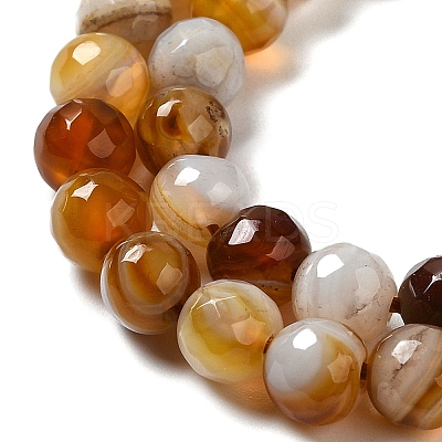 Natural Striped Agate/Banded Agate Beads Strands G-A246-8mm-10-1