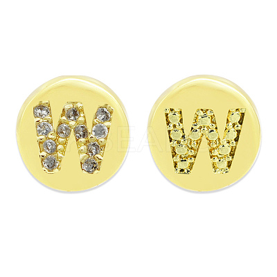 Brass Micro Pave Clear Cubic Zirconia Beads KK-T030-LA843-WX3-1