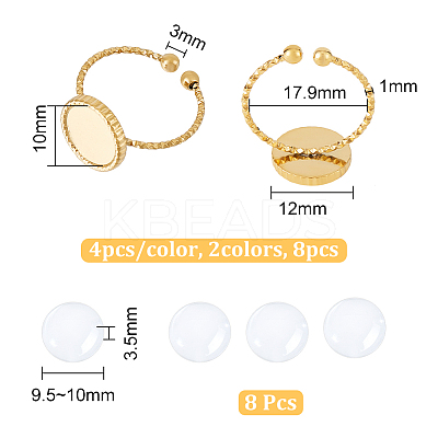 DIY Blank Dome Ring Making Kit STAS-UN0045-05-1