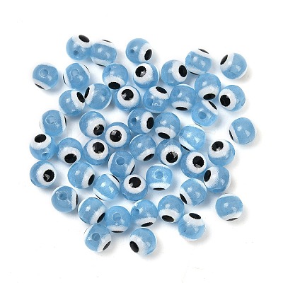Luminous & Printed Opaque Acrylic Beads LACR-G050-01E-1